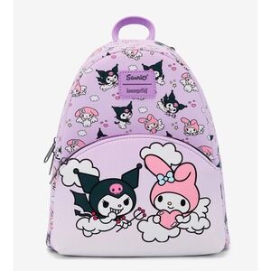 Loungefly Mini Backpack‎ Kuromi My Melody Angel Devil Cosplay Bag NWT
